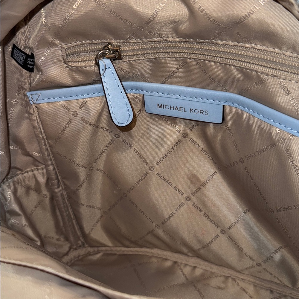 Michael Kors Kenly Blue Leather Studded Backpack - Picture 12 of 17